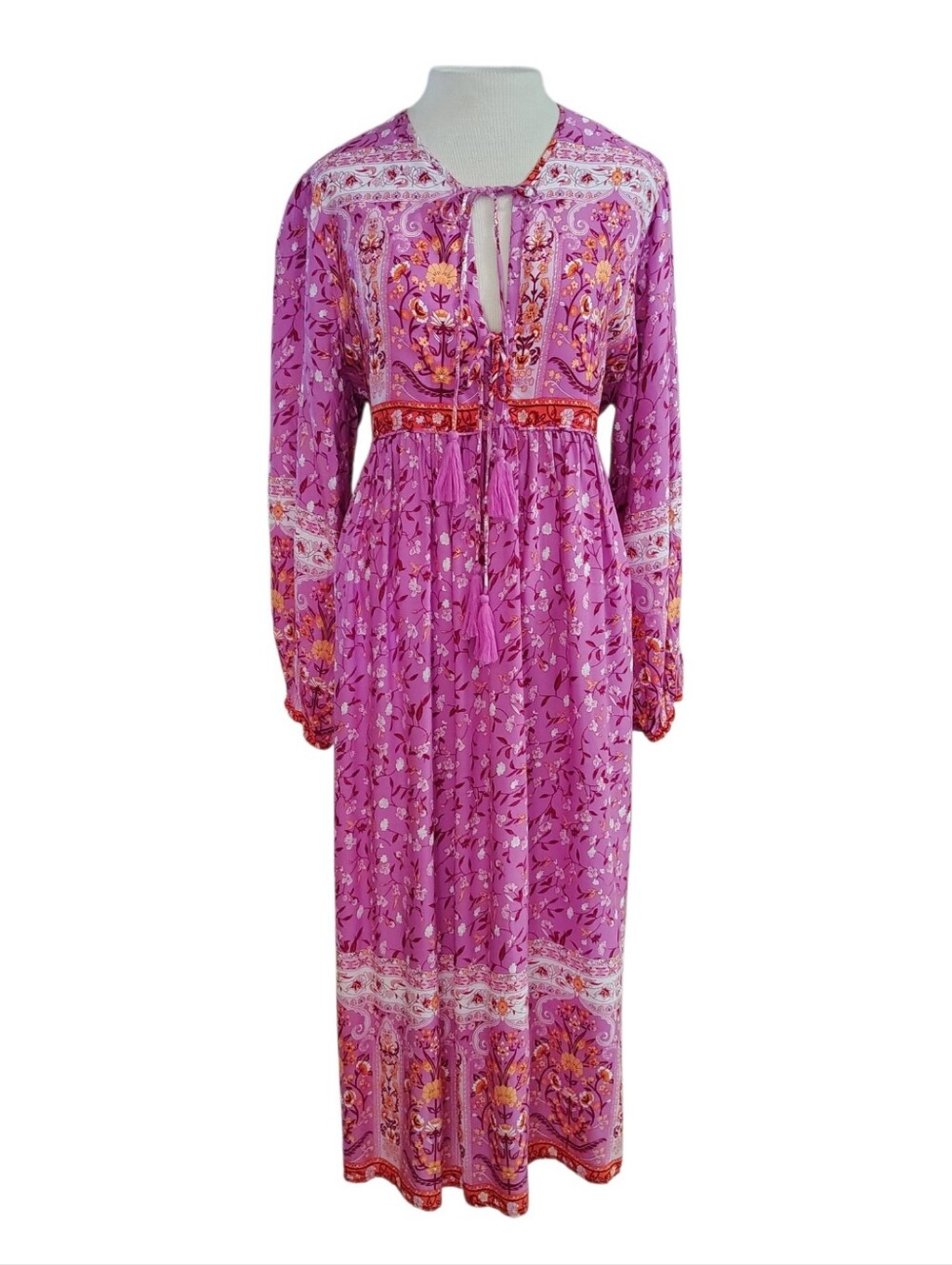 NWT R. Vioimos Dress Floral Retro Boho XL